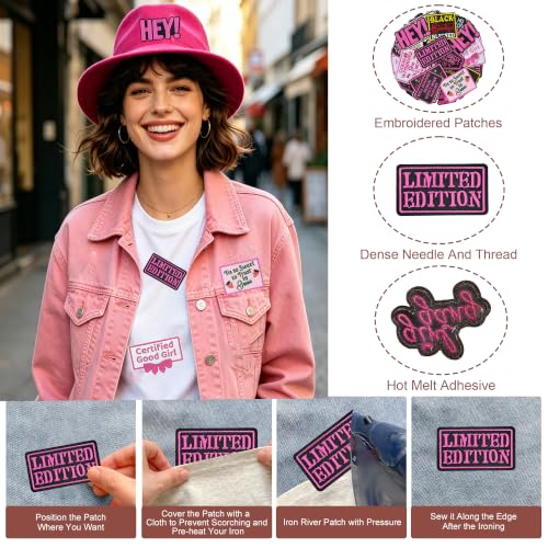 Xandova 15Pcs Black Girl Iron on Patches, Sassy Girl Slogan Embroidered Applique Sew on Patches for Clothes Trucker Hat Backpacks Jackets T-Shirt — view 3