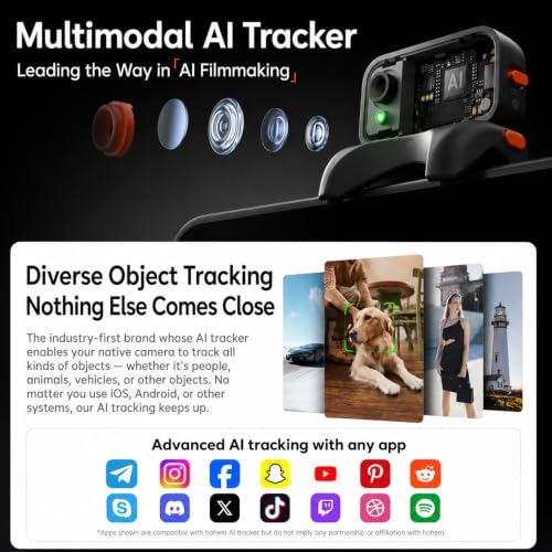 Image of hohem iSteady V3 Ultra Gimbal Stabilizer for iPhone Gimbal with AI Tracking | Bi-Fill Light Built-in Extendable Rod & Tripod,Detachable Remote Control,Stabilizer for Video Recording (Black)