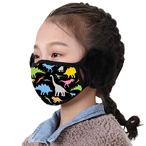 image for Feternal Kids Winter Face Bandanas Cute Reusable & Washable Fleece Win