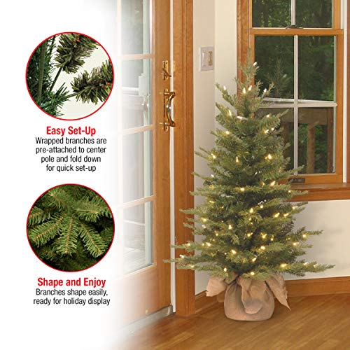 Mini Pre-Lit Artificial Christmas Tree for Kids, 3 Feet