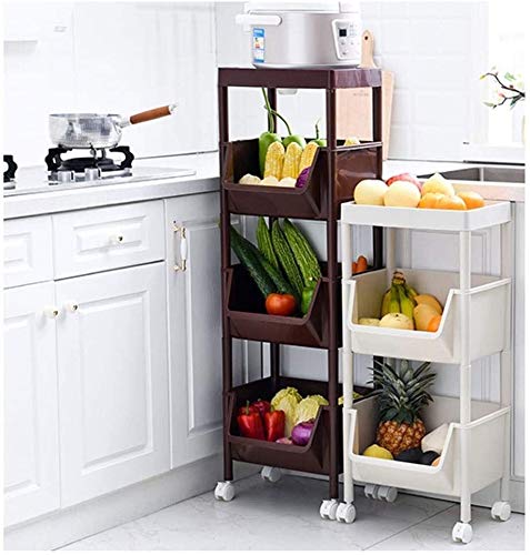 Carrito multi-capa beige RJJ con 4 cestas de almacenamiento 8