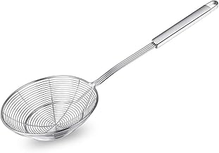 Spider Strainer Skimmer, Swify Stainless Steel Asian Strainer Ladle Frying Spoon with Handle for Kitchen Deep Fryer, Pasta, Spaghetti, Noodle, 5.5 Inch