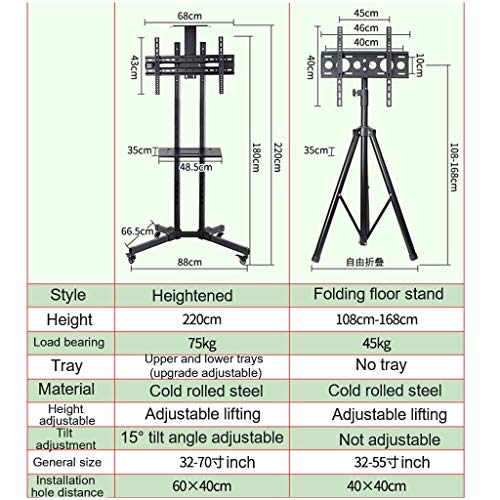 Soporte móvil universal para TV 32-70 pulg con ruedas miniatura 2