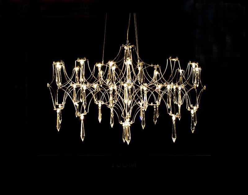 Plafonnier semi-encastré moderne en cristal pour entrée sombre