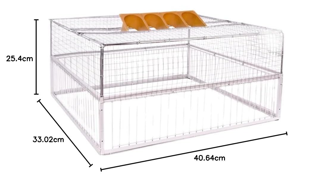 Jaula grande plegable galvanizada para palomas, palomas, pájaros, forma humana, con la entrada unidireccional que atrapa palomas en jaulas 1 (40 x 30 x 26 cm, 4 entradas)