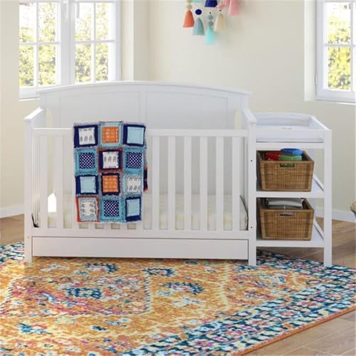 Storkcraft Steveston 5-in-1 Convertible Crib and Changer with Drawer (White) – GREENGUARD Gold Certified, Crib and Changing -Table Combo with Drawer, Converts to Toddler Bed, Daybed and Full-Size Bed - Image 3