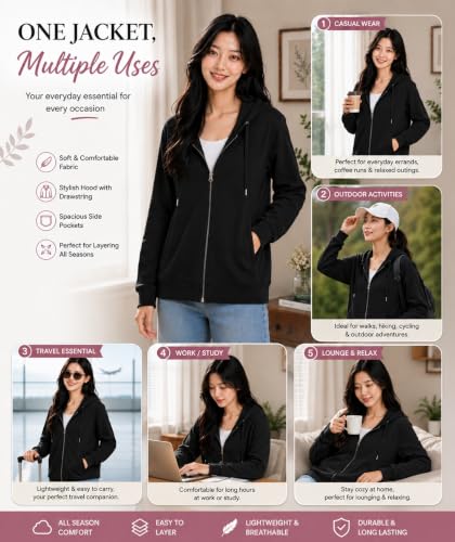 Image of ADBUCKS Women's Cotton Winter Jacket Sweatshirts Casual Drawstring Clothes Zip Up Hoodie With Front Pocket Ii Womens Hoodies Ii Womens Jacket Ii Winter Sweater Hoodie For Women & Girls