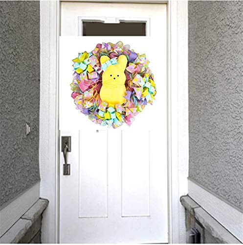 Couronne de Pâques lapin décoration de porte suspendue pour entrée et mur