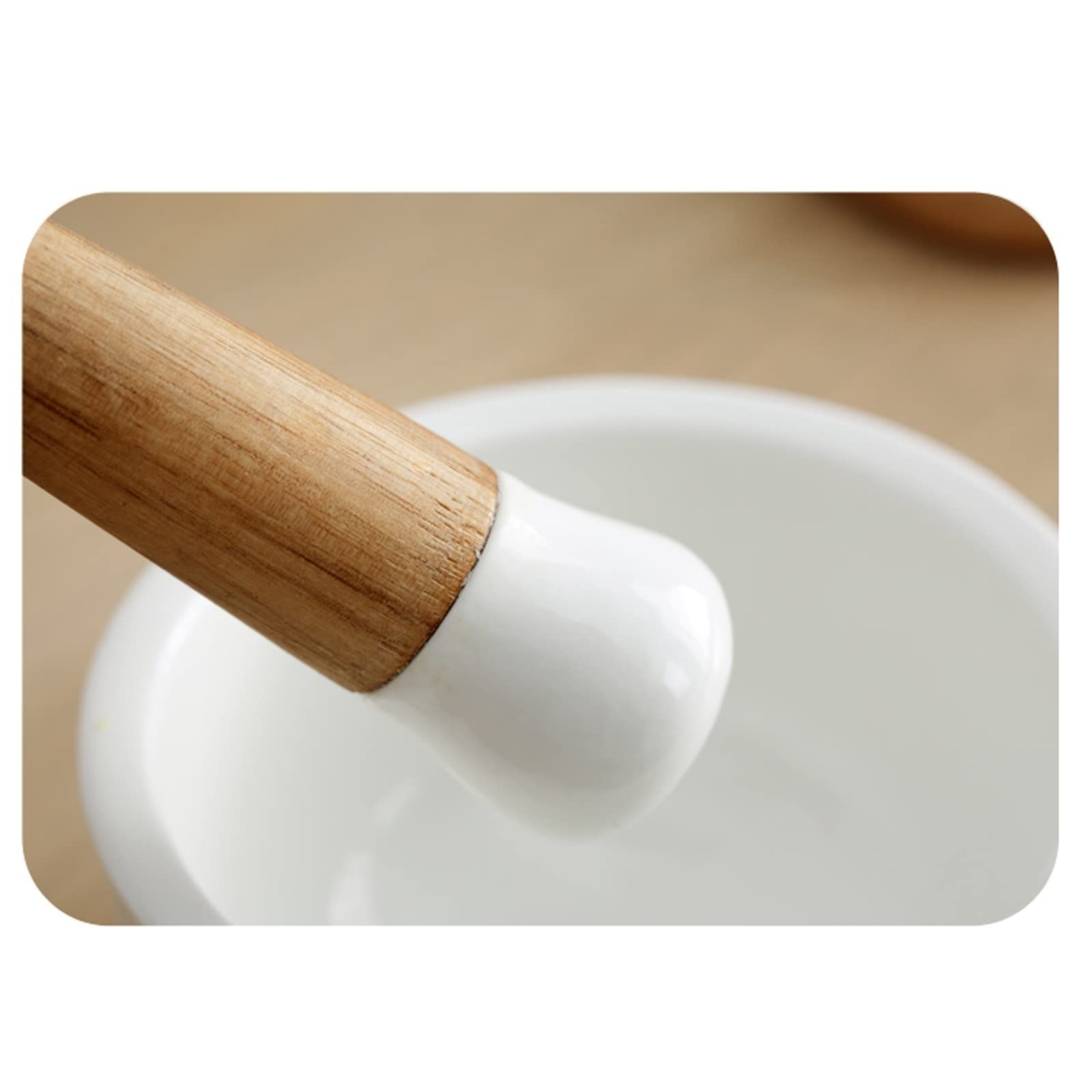 Juego de mortero y mortero de Porcelana con Boquilla, Molinillo de Especias, Cuenco for Hierbas, Polvo de Pesto, Juego de mortero y mortero de Porcelana, Herramientas de Cocina