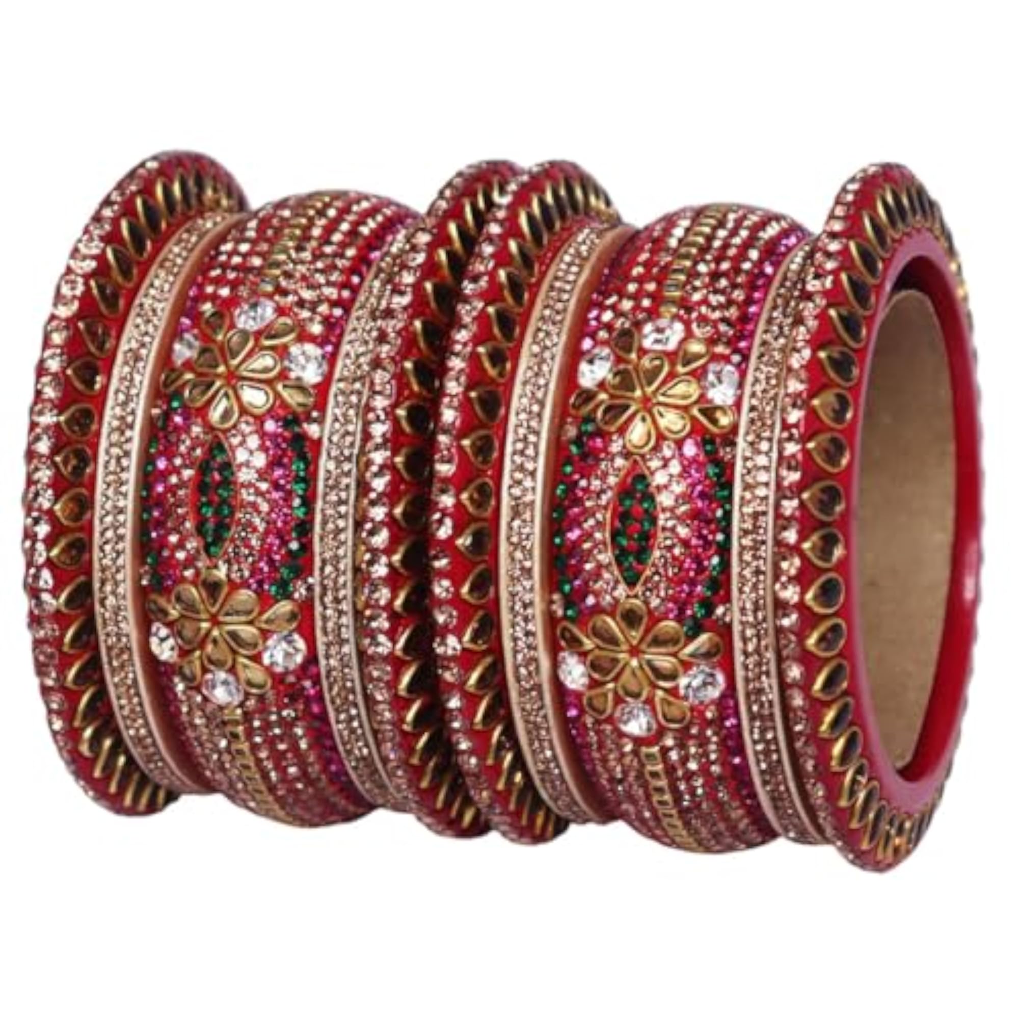 Karwa Chauth Special Kundan-Stones Lac Bangles Set