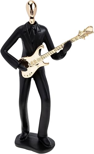 ARTIBETTER Estatua de músico de guitarra, instrumento musical, guitarra, figura coleccionable, trofeo de música, adorno de escritorio para el hogar,