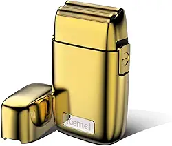 Máquina De Barbear Profissional Premium Gold Original - Para Acabamento Barbeador Aparador Pelo Portátil Maquininha Elétrico Recarregável Sem Fio Bivolt Dourado Barbeiro Masculino Aparelho Cortar Cabelo