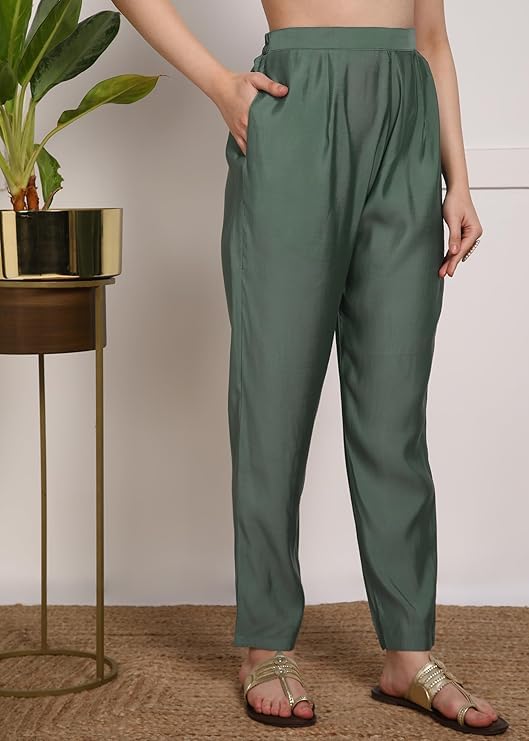 Image of Women's Viscose Rayon Embroidered Kurta Pant Set with Dupatta