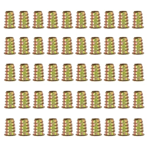 インサートナット亜鉛合金六角ナット 六角ドライブヘッドナット M8 爪付きナット M8 製家具 接合金具 亜鉛合金 金属 留め具 ネジ インサート(M8x15 mm 50個)