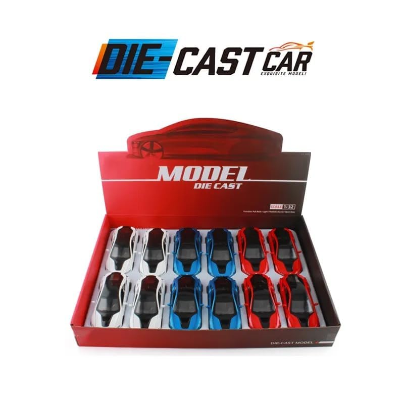Advisian store Scale Exclusive Alloy Metal Pull Back | Die-cast Car Model with Sound Light Mini Auto Toy for Kids Metal Model Toy Car with Sound and Light (1.32 Scale B-M-W I8-RED) 3