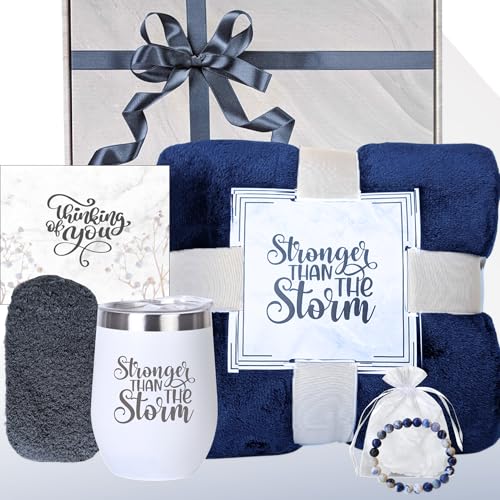 Get Well Soon Gifts for Women - Thinking of You Care Package for Cancer Recovery, Surgery, Sick Friend, Hospital Comfort, Chemo Treatment, Sympathy - Thoughtful Gift Box (Royal Blue)