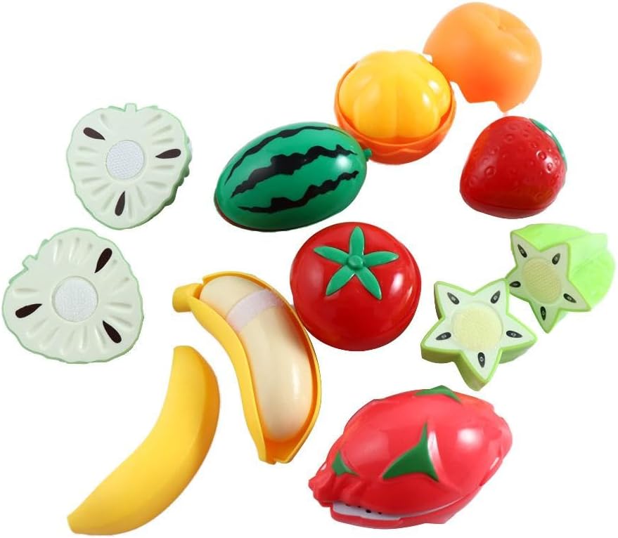 Plastic Food Toy Birthday Present Educational Toys Kitchen Toys Cutting Food Classic Toys Pretend Play Toys Cutting Vegetable Cutting Fruit(Pizza)