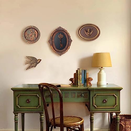 S-Mantis Vintage Wall Sculpture, Antique Pediment, Hallway Wall Art, Hand Painted Wall Decoration With Intricate Cherub Wings Centerpiece thumb #4