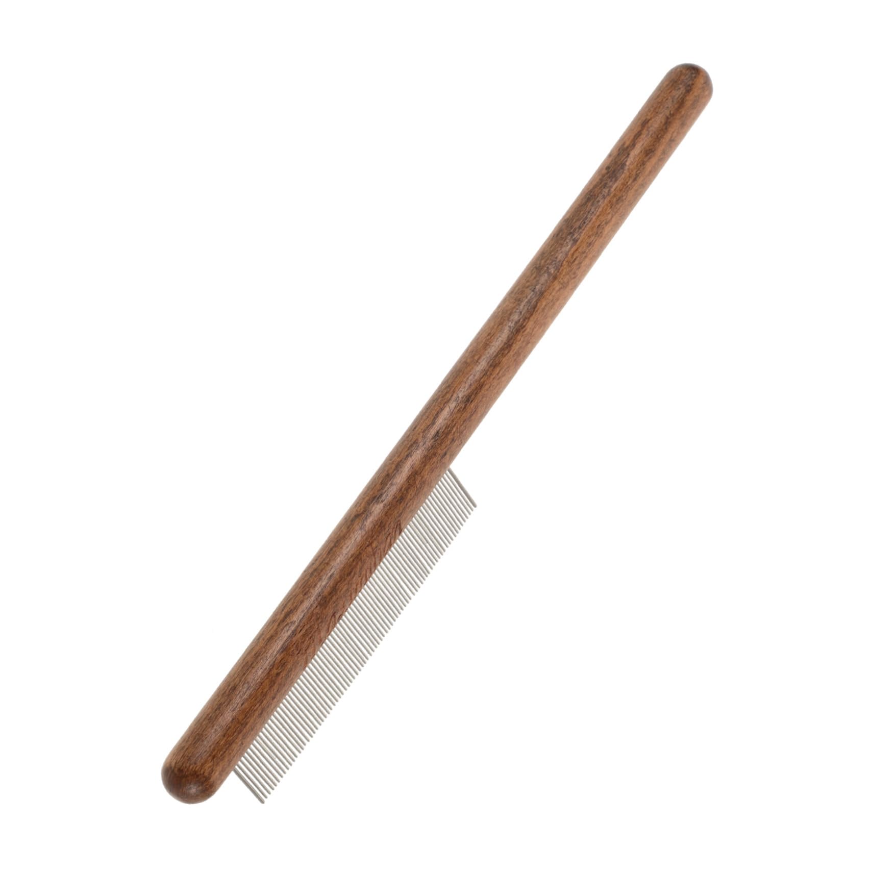 JOINPAYA Wooden Cat Comb with Stainless Steel Teeth Durable Grooming Tool for Cats Dogs Compact Design for Easy Use Nonslip Handle for Comfortable Grooming