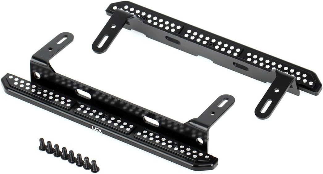 LCX Racing 1/10th RC Crawler Car CNC Machined Aluminum Alloy Rail Steel Side Step Running Board Rock Slider for TRX4 TRX-4, Upgrades Parts Accessories
