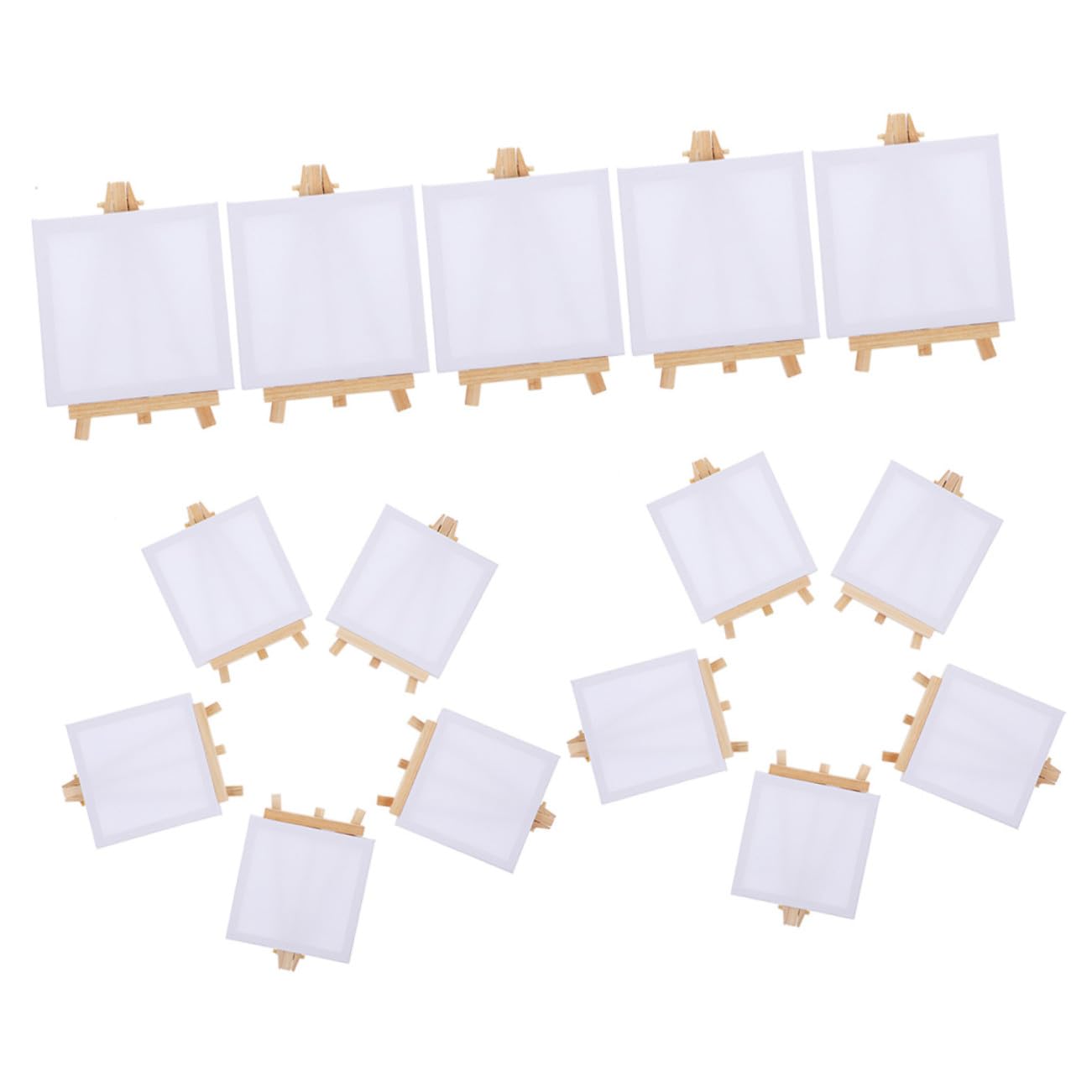 Lot de 15 Sets de Mini Chevalets en Bois pour Toiles