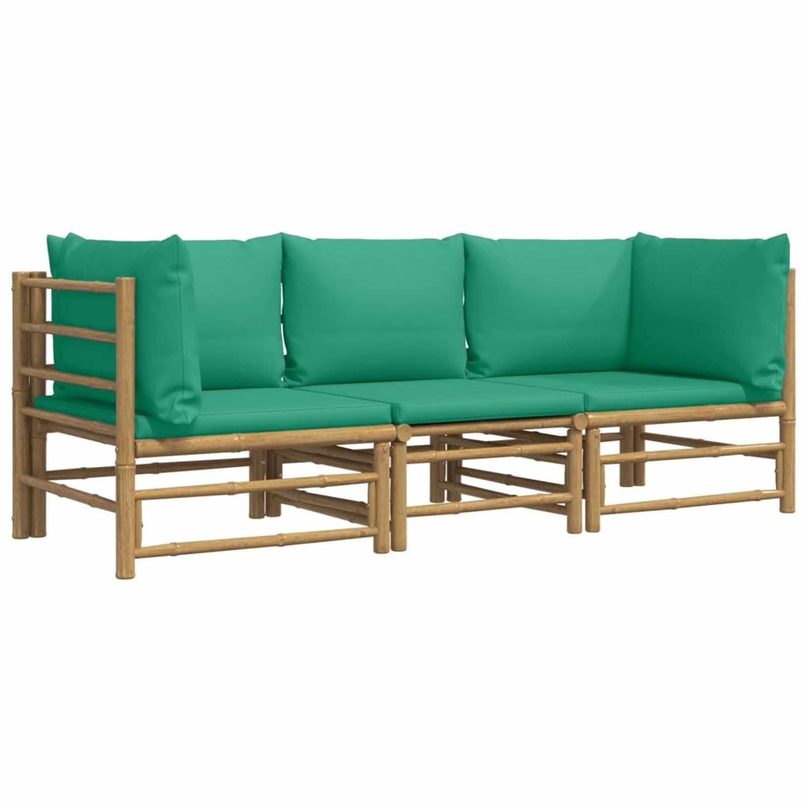 ARKEM Set de Muebles de jardín 3 Piezas bambú con Cojines Muebles Jardin Exterior Muebles terraza Exterior Muebles terraza Set Jardin Exterior Verde 3155151