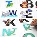 Alphabet Wall Decals, H2MTOOL Removable Animal ABC Educational Wall Stickers for Kids Nursery Room Decor (Alphabet)