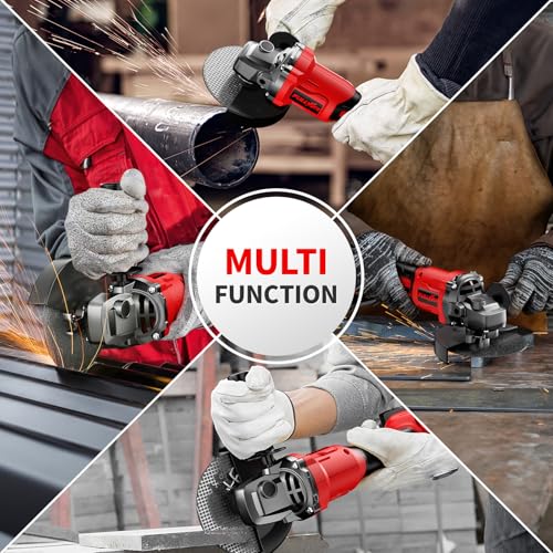 FULLYEA Cordless Angle Grinder 4-1/2 inch, Power Angle Grinder with 2x4.0Ah Battery, 10000 RPM Brushless Metal Grinder with Cutting Wheels, Electric Grinder Tool for Wood Metal Cutting & Grinding - Image 6