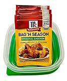 Generic McCormick Bag n Season Original Chicken Cooking & Seasoning Mix, 1.25 oz Bundle (3 pack of Chicken Bag n Season with 1 storage container)