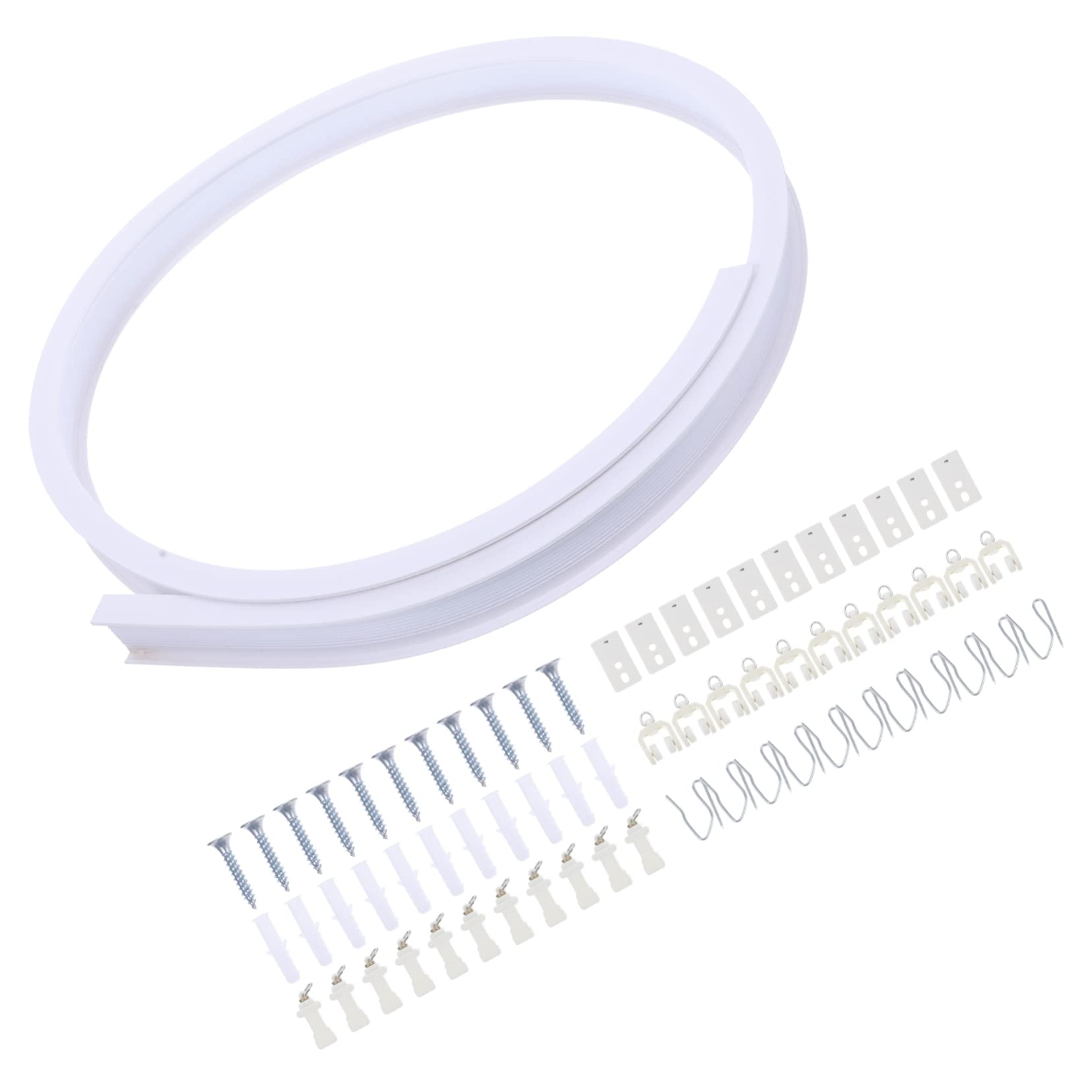 COOPHYA 1 Set Curtain Track Black Curtain Rod Bay Window Curtains White Curtains Ceiling Curtain Track Ceiling Mount Shower Curtain Rod Curved Windows Curved Track Curtain Divider Magnetic