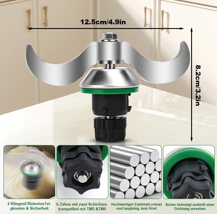 Lama Per Impastare Compatibile Con Bimby TM5 E TM6 – Acciaio Inox, Facile Da Pulire