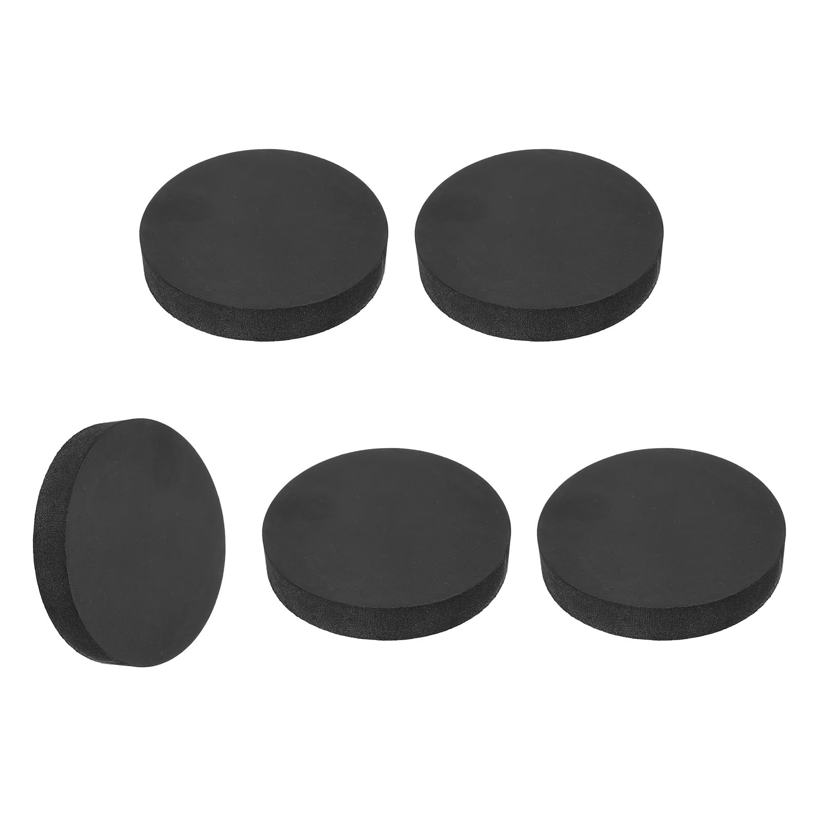 sourcing map 5Pcs Rubber Solid Discs Washers, 45mm OD x 10mm Thick Anti Slip Bumper Pads Non-Adhesive Rubber Spacers Flat Round Gasket Pad for Furniture Appliances DIY Craft, Black