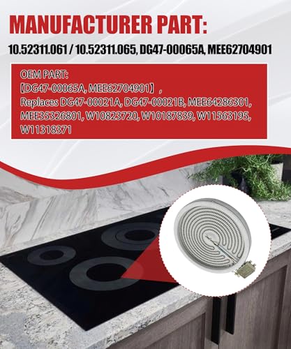 Image of DG47-00065A 12in Radiant Triple Surface Element Fits for Samsung Stove | MEE62704901 Burner 3.0 /2.2 /1.1kW Replaces DG47-00021A, DG47-00021B, MEE64286301, MEE35326801, W10823720, W10187839