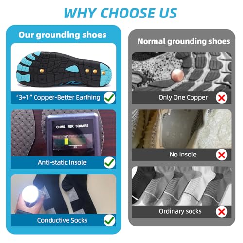 Grounding Shoes with Copper Barefoot Shoes Women Men, Outdoor Waterproof Hike Healthy Non-Slip Flexible3