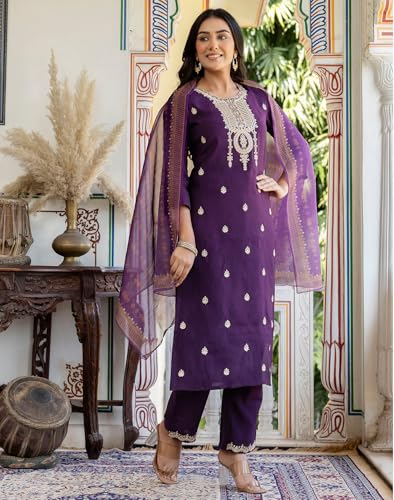 Image of SKYLEE Rayon Chikankari Embroidery Anarkali Kurta Set with Dupatta