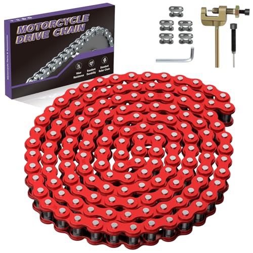 CILOYU Red 35 Chain Compatible with Mini Bike Coleman CT100U CC100X Baja DB30 Motovox MBX10 MBX11 Predator 79cc 97cc 100cc Mega Moto MM-B80 105cc Powersports Parts 140 Link 35 Chain Breaker
