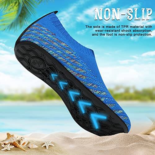 Image of ANLUKE Water Shoes for Women Men Quick-Dry Swim Shoes for Pool & Beach | Breathable knit upper with a flexible barefoot feel; ideal for pool, beach, swim, yoga or slippers.