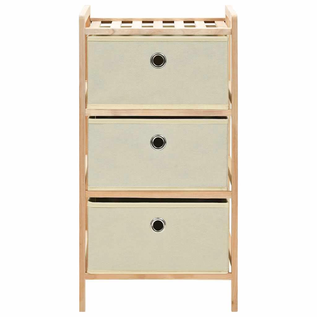 Estante de almacenamiento de madera de cedro con cesta de tela de 5 niveles, organizador beige para organización del hogar, solución de almacenamiento multiusos, cestas duraderas y elegantes incluidas