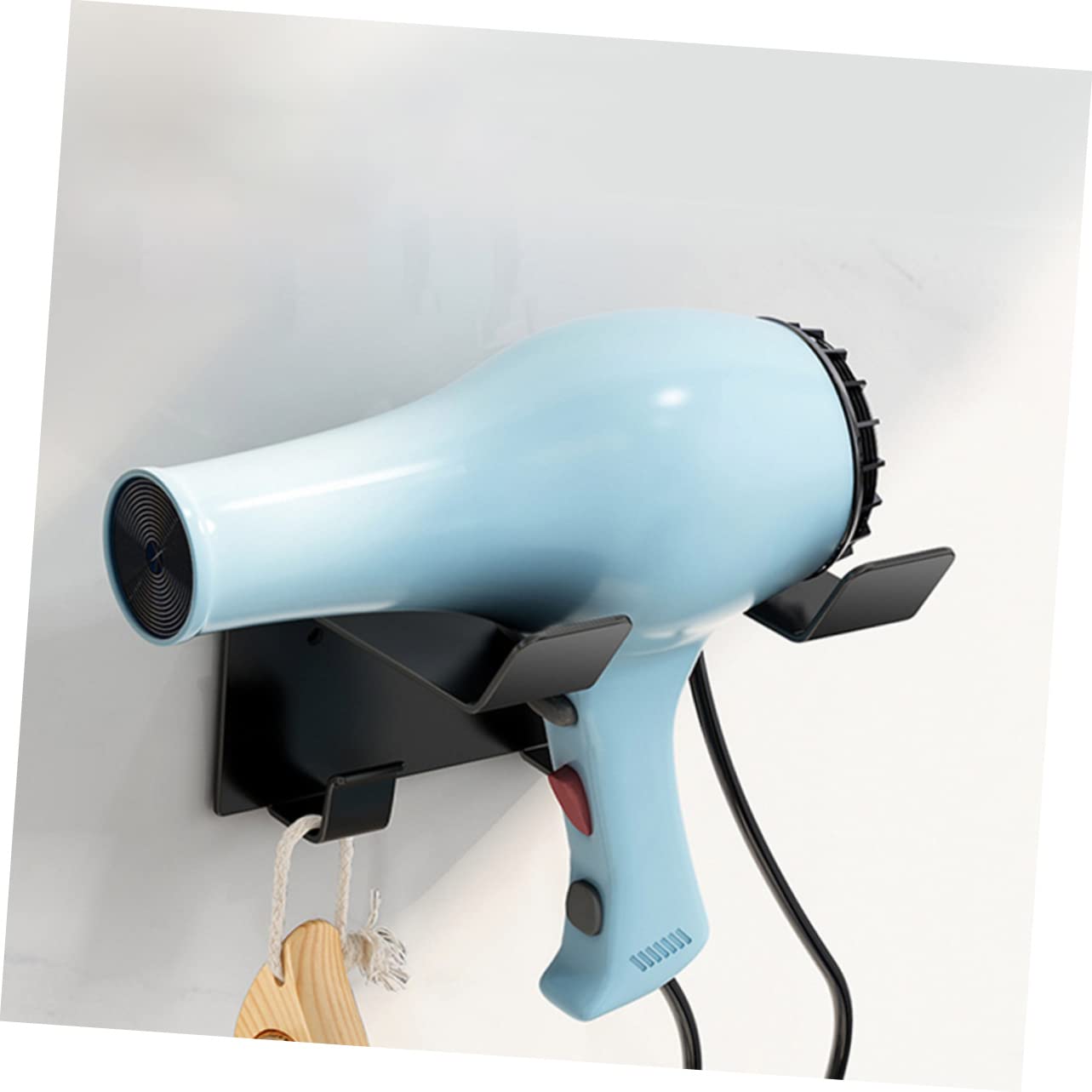 Garneck Bathroom Hair Dryer Hangers Wall-Mounted Dryer Rack Rust-Proof Easy Installation Sturdy Construction