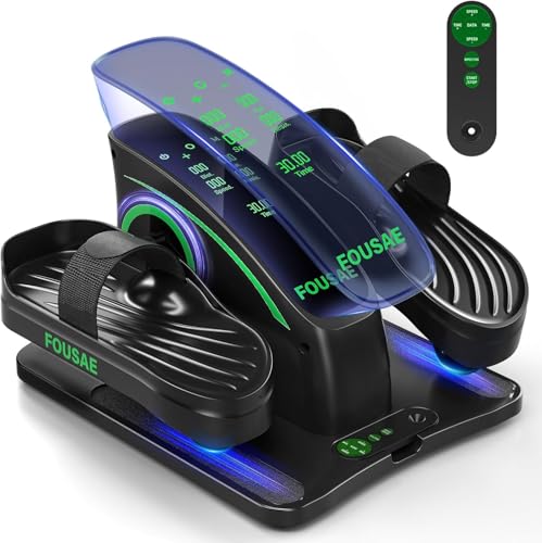 FOUSAE Mini Elíptica Eléctrica de Escritorio, Pedales Estáticos para Personas Mayores con 15 Velocidades Ajustables, Pedaleador Eléctrico Co...