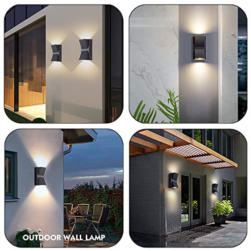 4 Stück Außenlampe Aussenlampe Wand, Wandleuchte Aussen Wandlampe Wasserdicht IP65 Modern Außenwandleuchten, Aluminium Up and Down Leuchten Außen, Außenleuchte Aussenleuchte für Terrasse Treppen – Bild 4