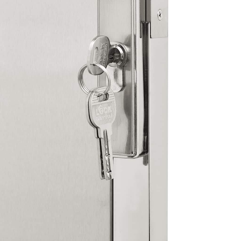 vidaXL Puerta de Jardín, Puerta de Seguridad con Cerradura, Puerta de Entrada, Puerta de Valla para Jardín Patio, Acero Inoxidable