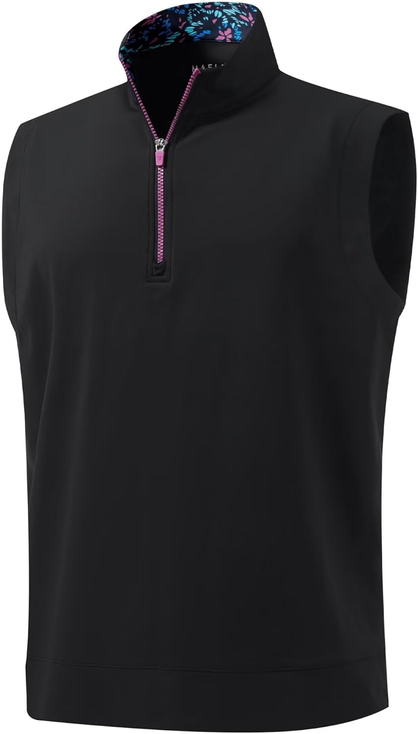 M MAELREG Men's Golf Vest Dry Fit Moisture Wicking Performance Sports Sleeveless Mens Lightweight Vest Pullover Quarter Zip