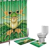 Amagical 15 Pieces Shower Curtain Set Bathroom Mats Set Non-Slip Rug Carpet Shower Curtain Funny...