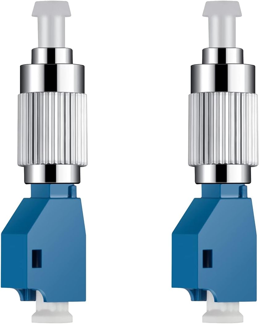 2Pcs Visual Fault Locator Fiber Adapter, Fiber Optic Connector, Single Mode 9/125um FC Male to LC Female Hybrid Optical Fiber Convertor Adapter Compatible with Optical Power Meter Visual Fault Locator