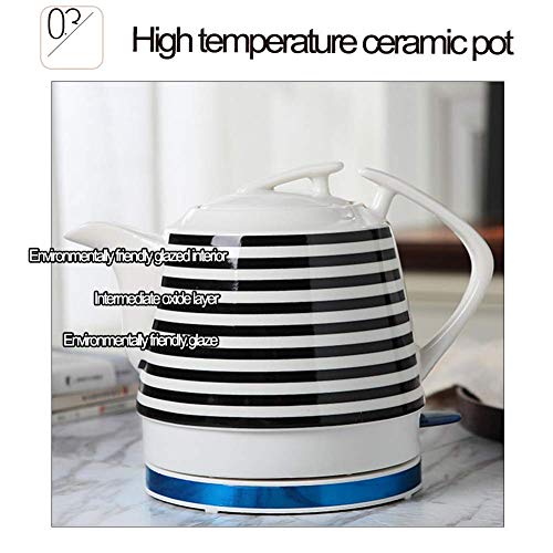 Tetera eléctrica inalámbrica cerámica vintage 1L blanca miniatura 5
