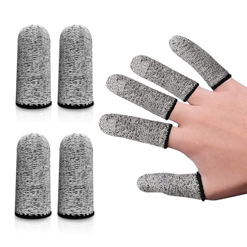YERGOFE 48 Pieces Finger Cots Cut Resistant - Reusable Finger Covers for Cuts, Gloves Life Extender, Cut Resistant Finger Protectors for Kitchen, Work, Sculpture, Anti-Slip (Pack of 48P)