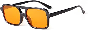 JUDOO Trendy Square Aviator Sunglasses for Women Retro Small Tortoise Frame