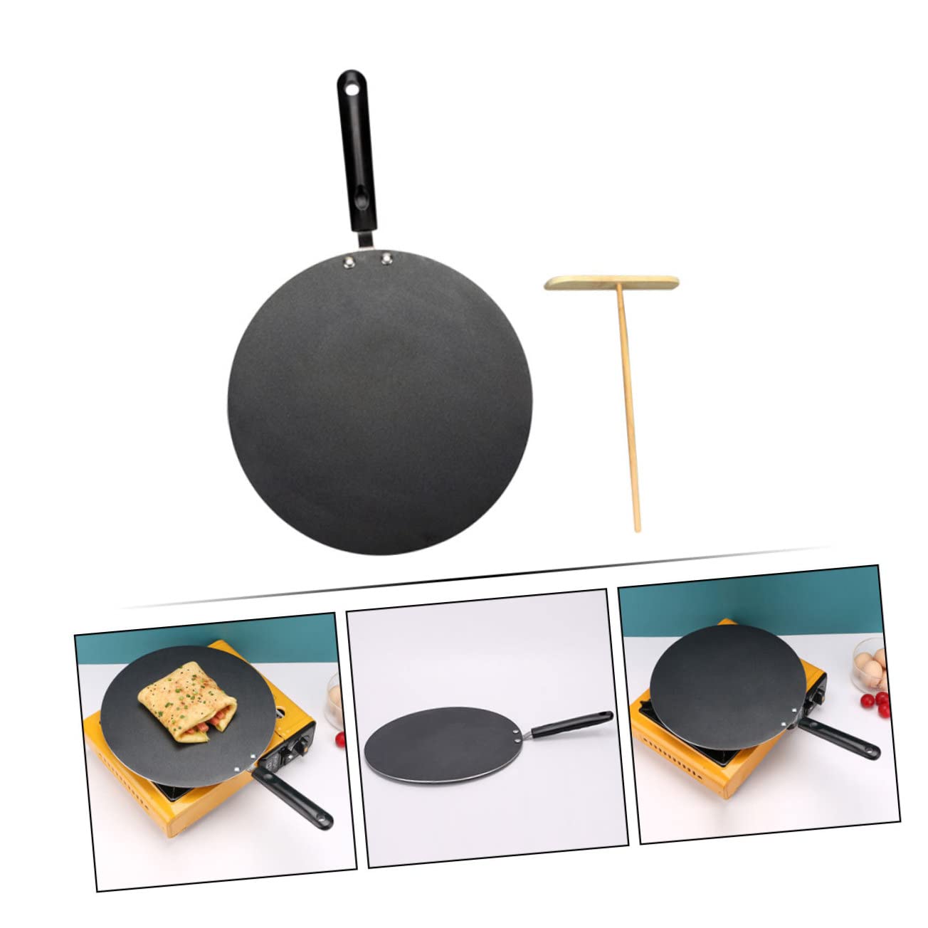 Alipis Padella Per Crepes Antiaderente in Alluminio Per Cucina Sana 30 Cm Manico Antiscivolo Opzioni Versatili Per Fornelli