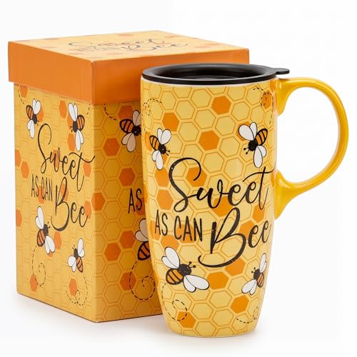 Taza de cerámica para viaje 17oz con tapa y caja regalo miniatura 1